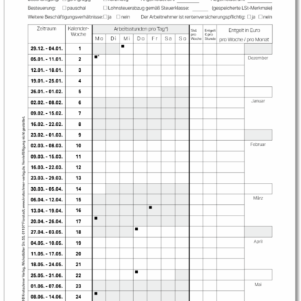 Block "Lohn- und Arbeitszeitkonto"