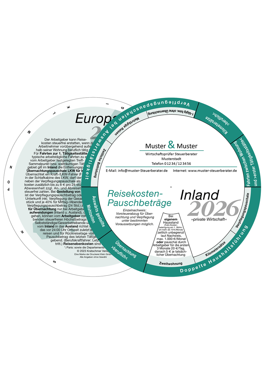 Sonderdruck Drehscheibe Reisekosten Inland/Europa